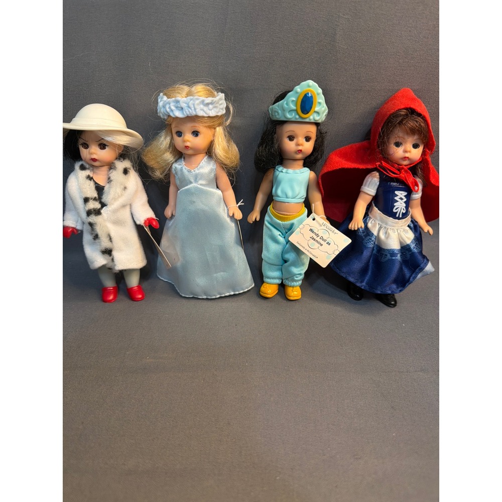 Madame Alexander Wendy Doll Lot of 4 Cruella Jasmine Blue Fairy Red Riding Hood